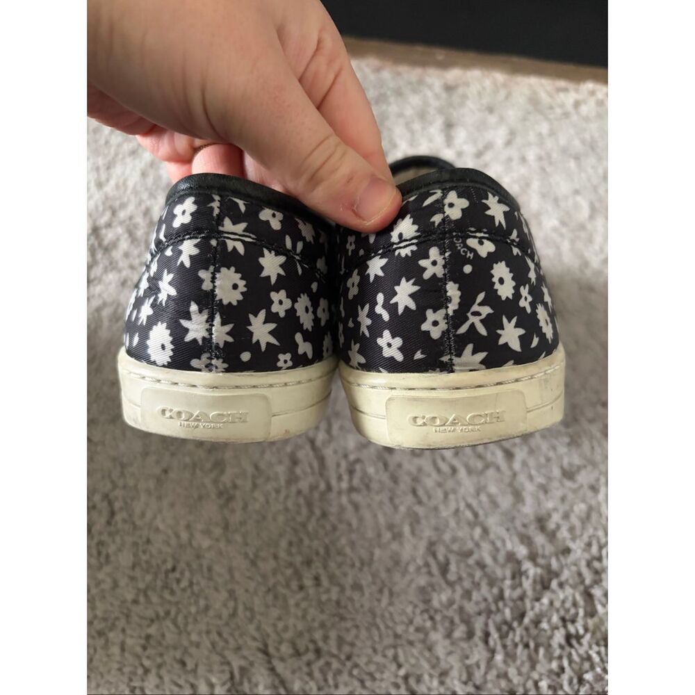 Coach Women’s Slip-On Sneaker Floral Leather Trim Shoes Size 8 G2680 - Picture 4 of 6